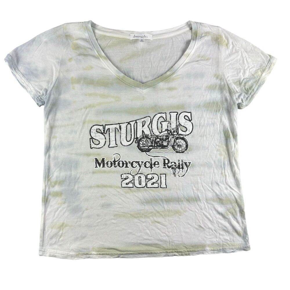 Sturgis Shirt Womens Small Tie Dye 2021 Short Sleeve Motorcycle Rally Dreamsicle